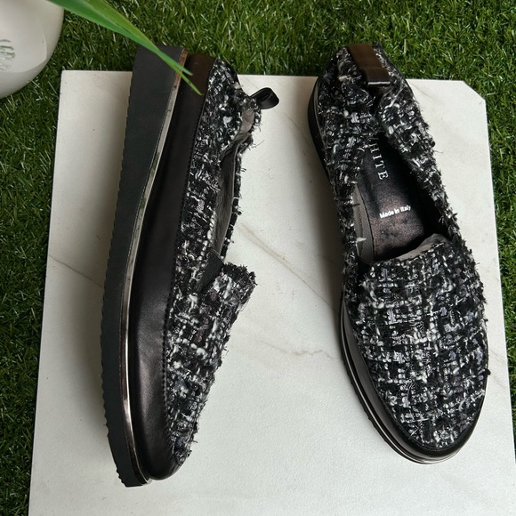 Rom White Shoes - Ron White Black/White Tweed Sha-Nell Slip-On
Loafers Size 37 fits US 6.5